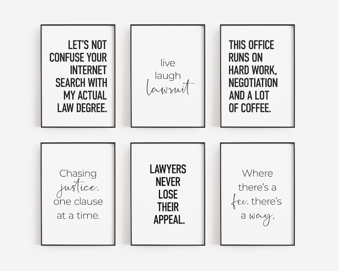 Law Office Wall Art Set of 6 Prints, Printable Decor for Lawyer, Legal ...