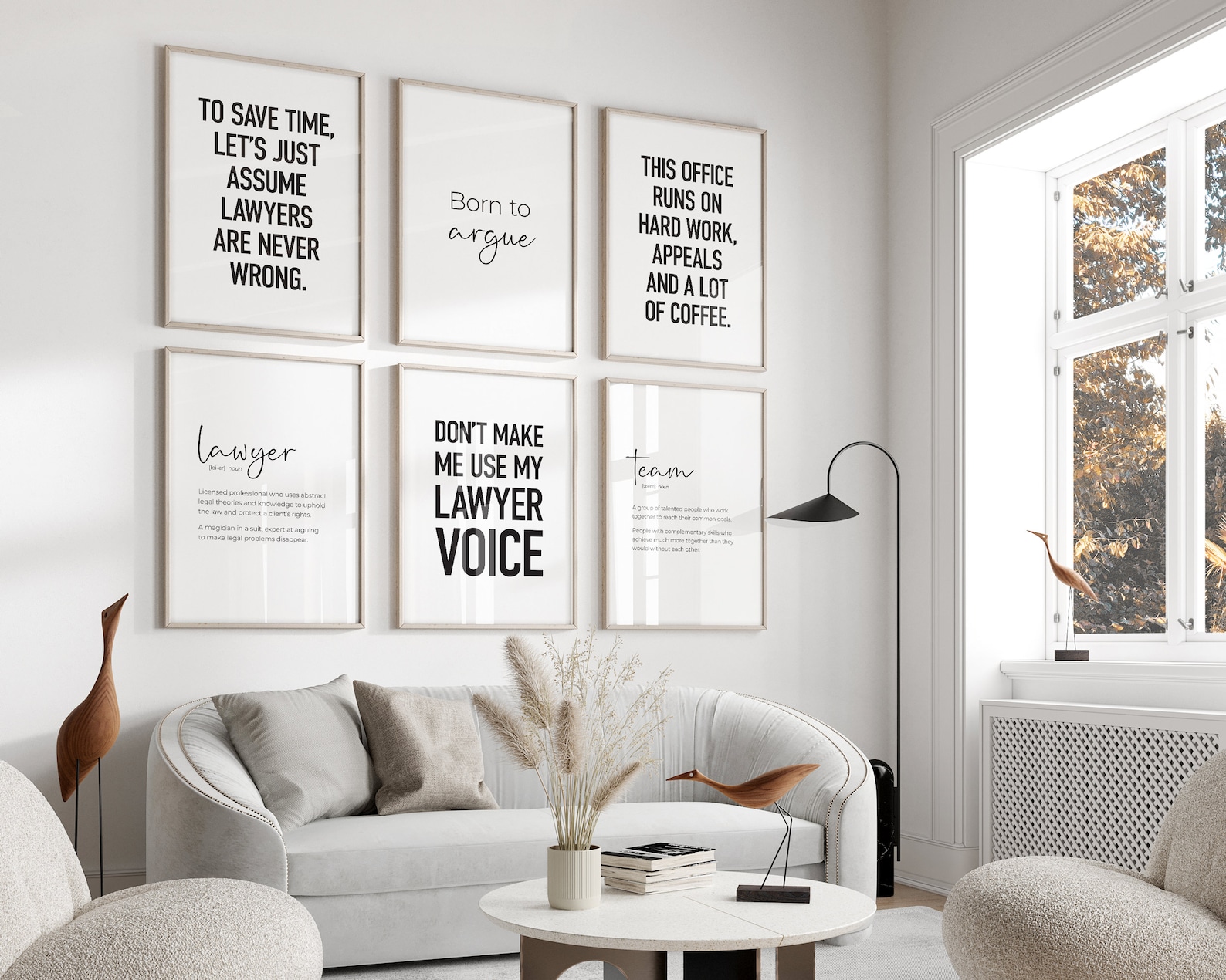 Lawyer Office Decor Set of 6 Prints, Printable Minimalist Law Office ...