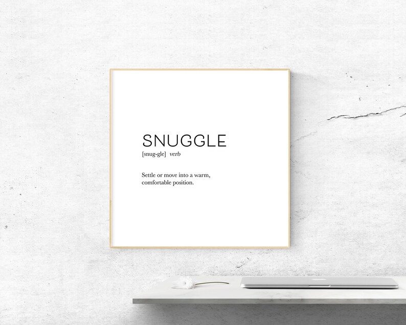 Snuggle Definition Bedroom Decor Downloadable Print Cute Etsy