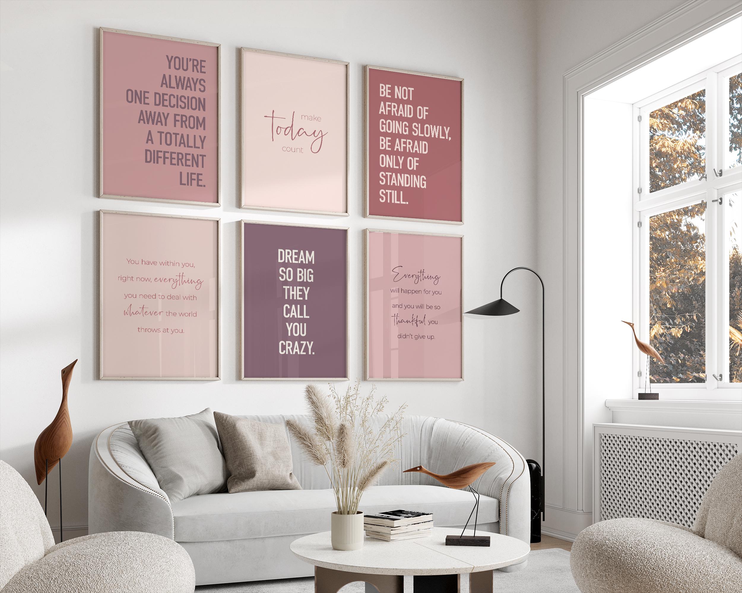 Motivational Posters, Printable Wall Art for Girly Office Decor ...