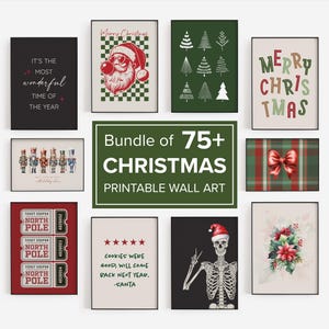 Christmas Prints Mega Bundle, 75 Modern Christmas Printables, Christmas Gallery Wall Art Set, Cozy Holiday Decor, Festive Winter Posters