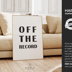 Journalism Art, Downloadable Prints, Journalist Gift, Reporter Print, Newspaper Quote, Printable Wall Art, Minimalist Poster, Off The Record image 9