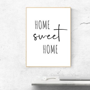 Home Sweet Home Sign, Home Printables, Downloadable Print, Home Decor ...