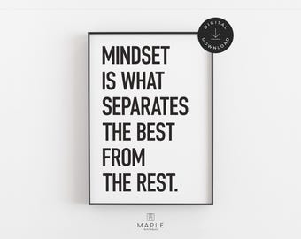 Motivational Wall Art, Growth Mindset Quote Print, Home Office Decor, Printable Success Posters, Workplace Positivity, Work Inspiration