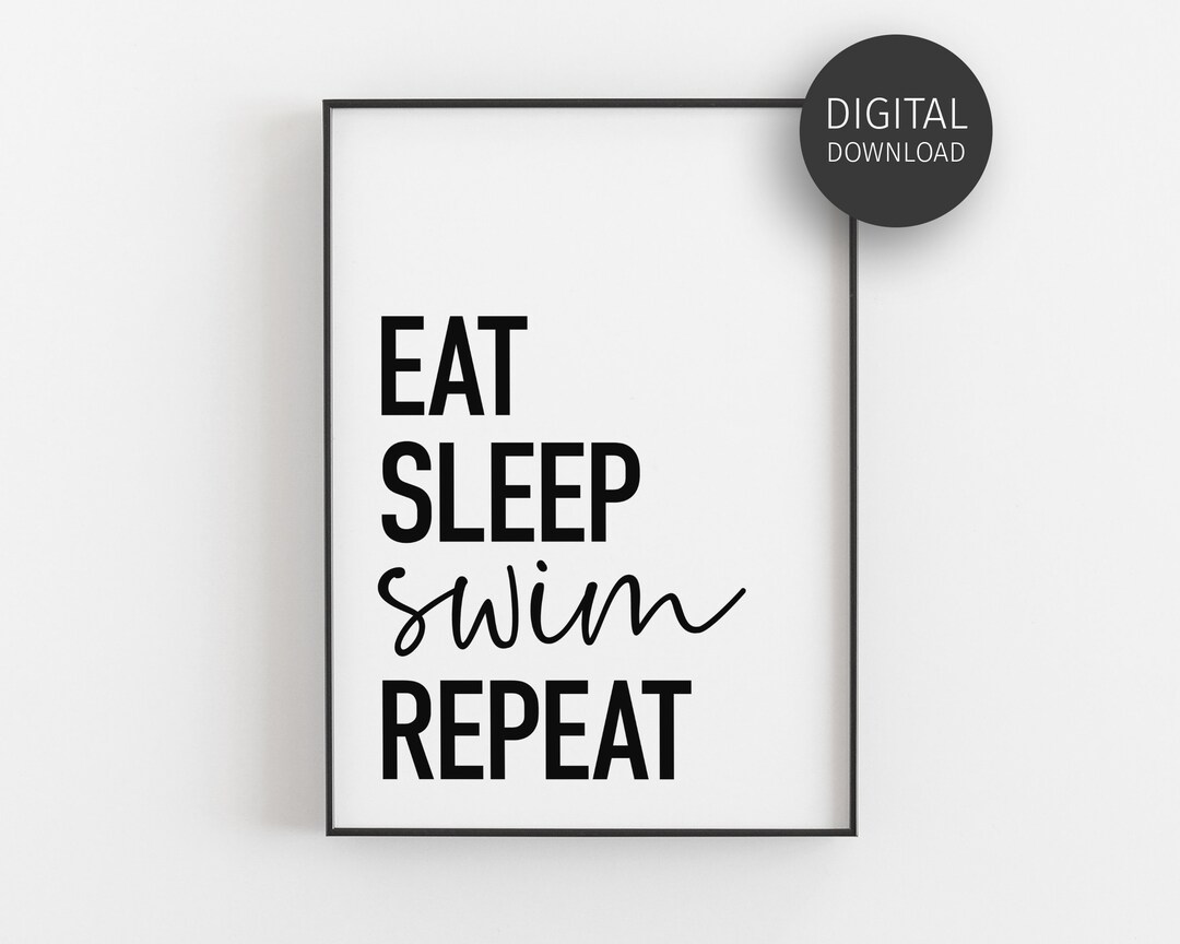 Eat Sleep Swim Repeat Print, Swim Coach Geschenke, Kinder schwimmen