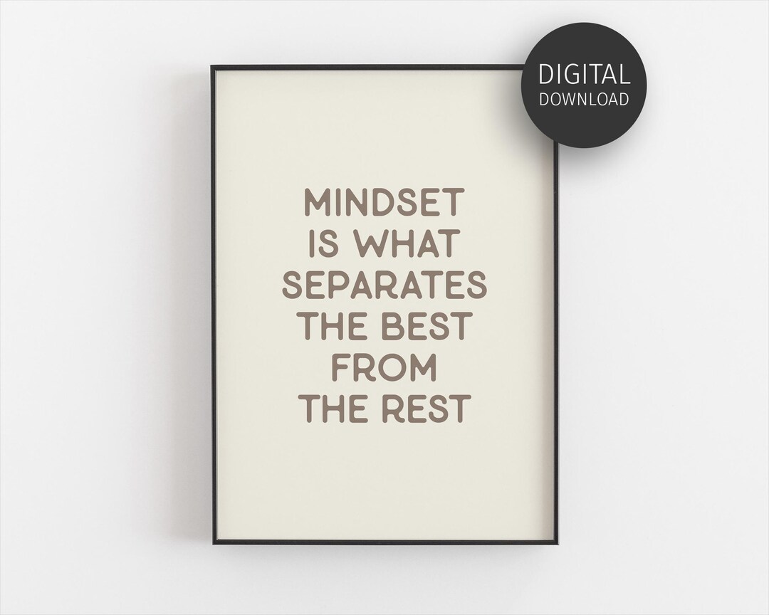 Motivational Wall Art Print, Beige Retro Home Office Decor, Positive