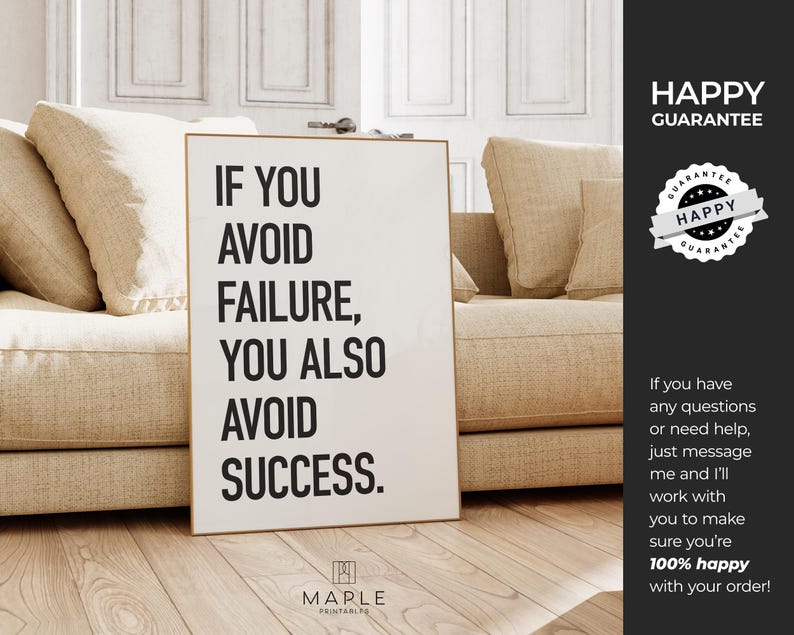 Motivational Wall Art, Printable Success Posters, Growth Mindset Quote Print, Home Office Decor, Workplace Motivation, Work Hard Inspiration image 10