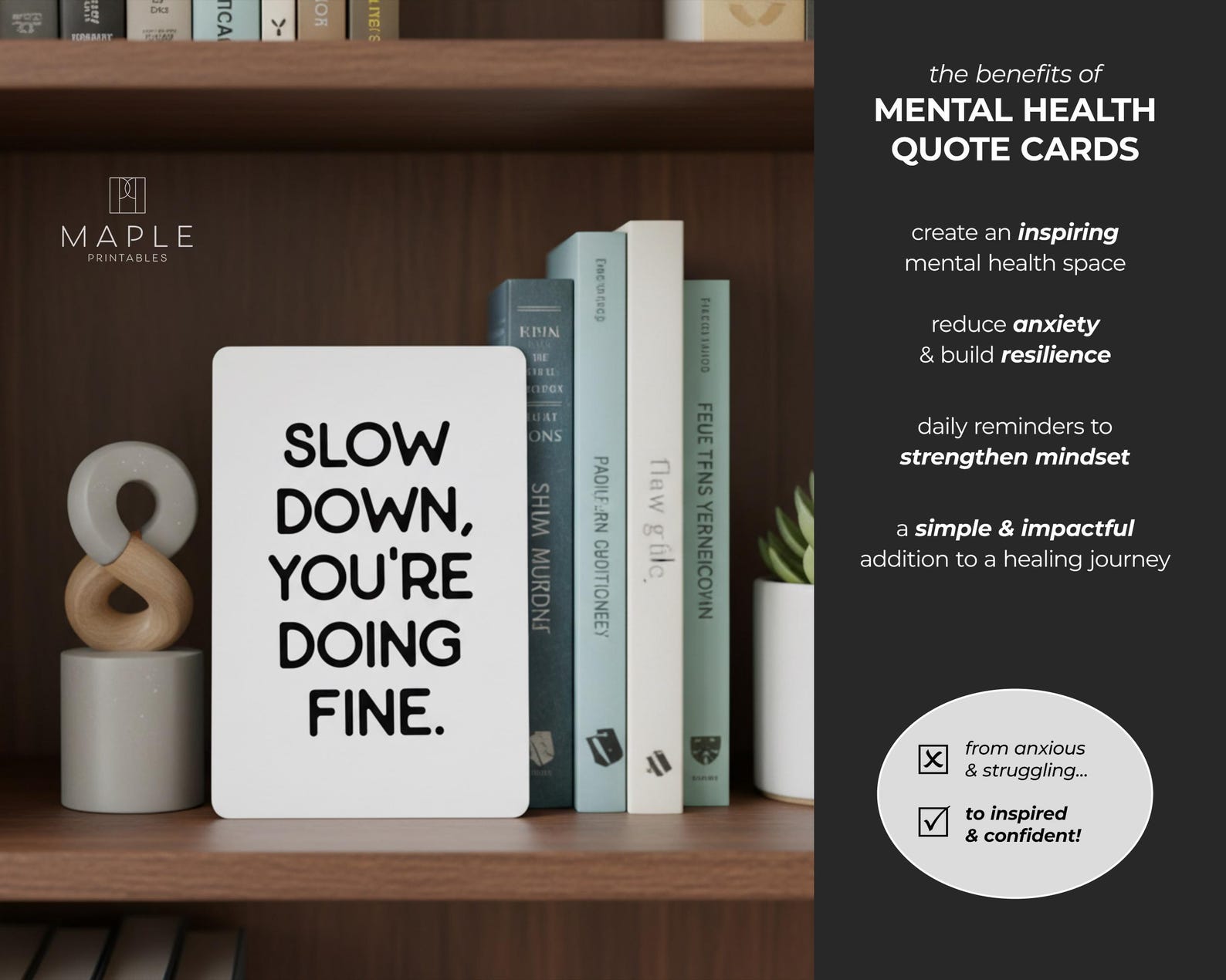 200 Mental Health Mini Quote Cards: Anxiety Flash Cards for ...