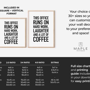 Office Decor, Teamwork Quote Printable, HR Office Print, Coffee Humour Gifts, Workplace Wall Art, Downloadable Poster, Hard Work Laughter image 5
