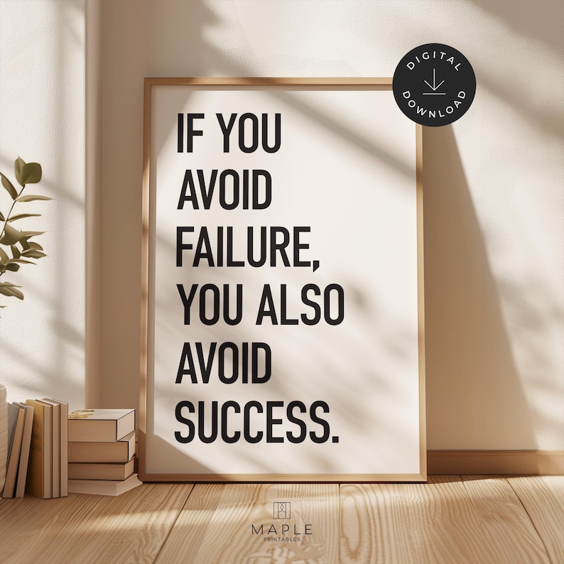 Motivational Wall Art, Printable Success Posters, Growth Mindset Quote Print, Home Office Decor, Workplace Motivation, Work Hard Inspiration image 1