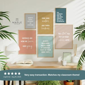 Inspirational Classroom Decor Set of 6 Pastel Boho Prints, Colourful ...