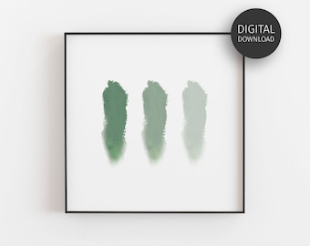 Sage Green Wall Art, Green Watercolor Print, Abstract Poster, Light Green Art, Printable Wall Art, Downloadable Prints, Green Minimalist Art