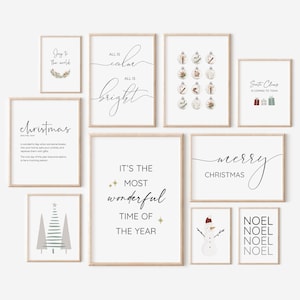 Weihnachts-Set mit 10 DRUCKEN, gemütliche Weihnachtsdekoration, Weihnachtswandkunst, schicke Feiertagsdrucke, frohe Weihnachten Poster, Weihnachtsdekoration