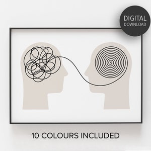 Therapist Office Decor, Therapy Prints, Psychology Poster, Mental Health Art, Printable Wall Art, Counsellor Office, School Psychologist