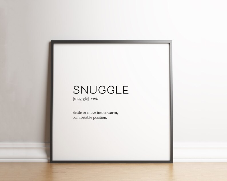 Snuggle Definition Bedroom Decor Downloadable Print Cute Etsy