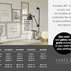 Lawyer Office Decor Set of 6 Prints, Printable Minimalist Law Office