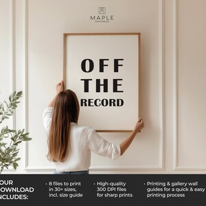 Journalism Art, Downloadable Prints, Journalist Gift, Reporter Print, Newspaper Quote, Printable Wall Art, Minimalist Poster, Off The Record image 3