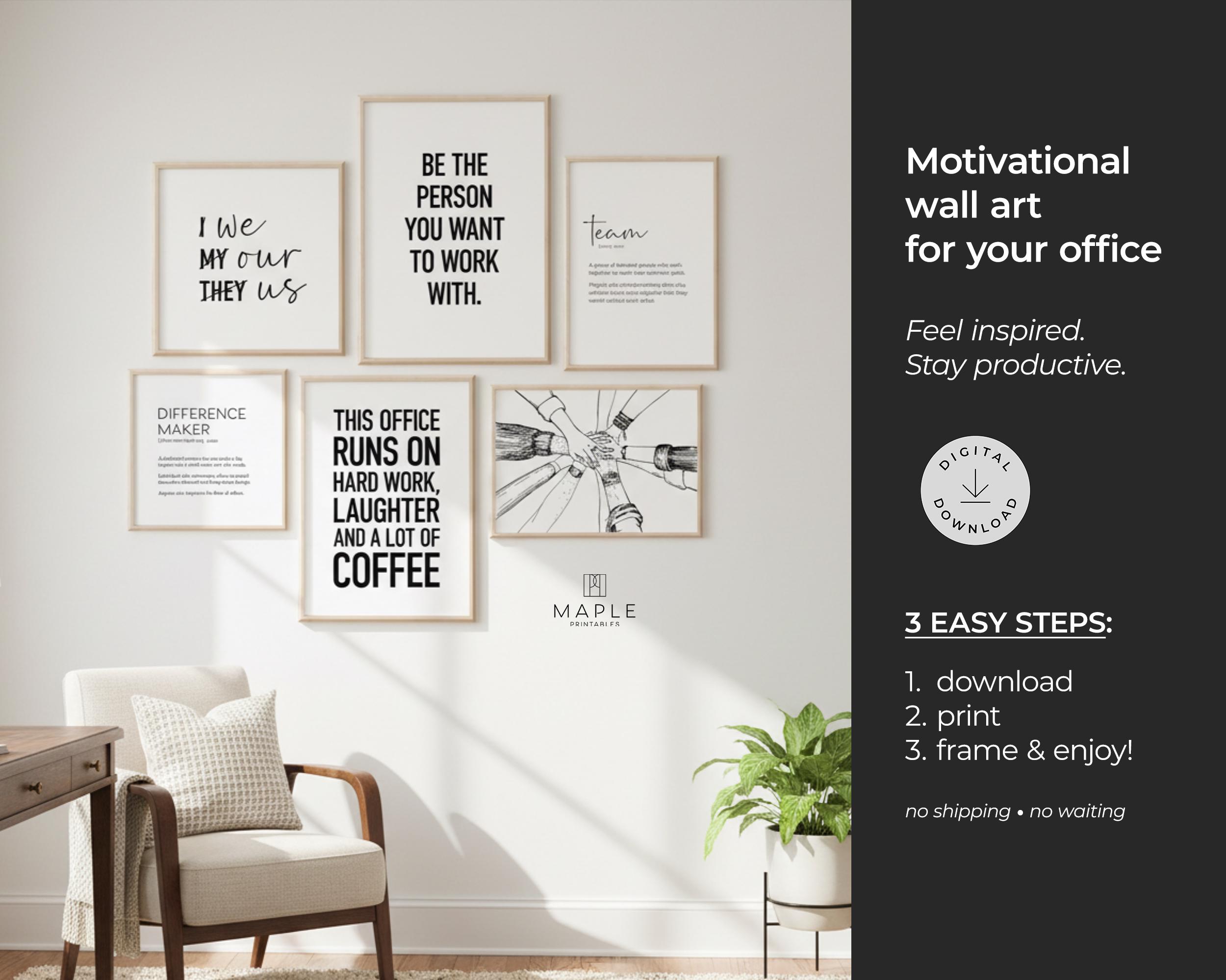 Tableau Déco Toile 'Motivation Carte Bancaire' 40x30cm - Idée Cadeau Bureau, Moderne