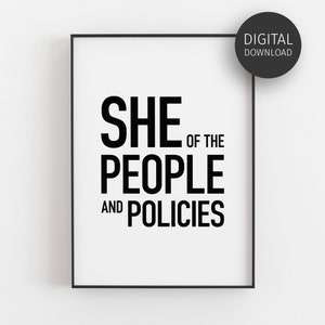Decoração de escritório de RH, presentes para chefes de RH, presente para gerente de RH, diretor de RH, recursos humanos, arte de parede para impressão, ela do povo e políticas