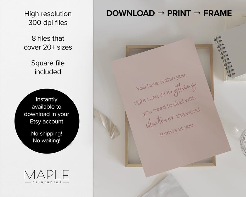 Motivational Posters, Printable Wall Art for Girly Office Decor ...