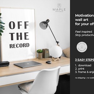 Journalism Art, Downloadable Prints, Journalist Gift, Reporter Print, Newspaper Quote, Printable Wall Art, Minimalist Poster, Off The Record image 2