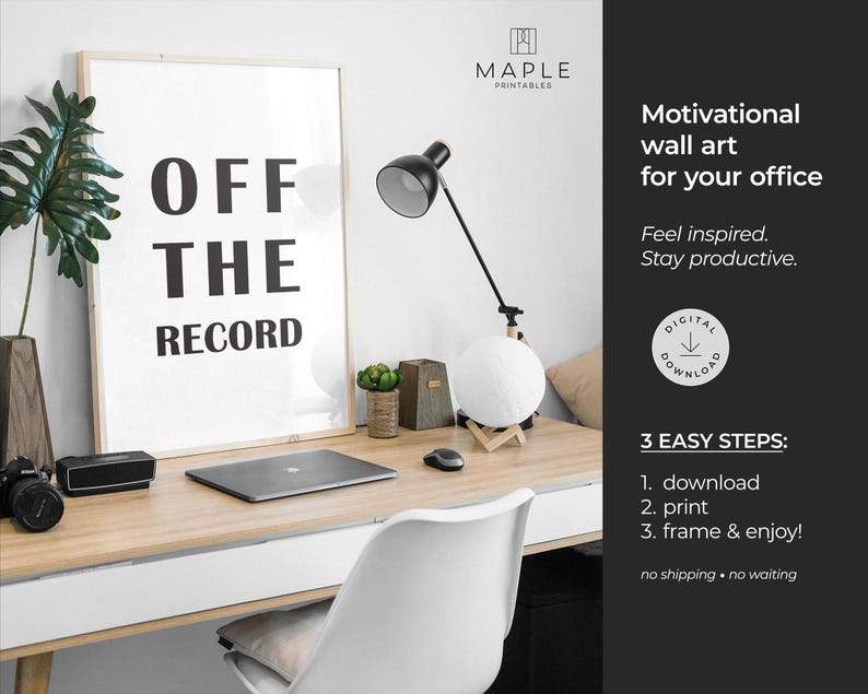 Journalism Art, Downloadable Prints, Journalist Gift, Reporter Print, Newspaper Quote, Printable Wall Art, Minimalist Poster, Off The Record image 2
