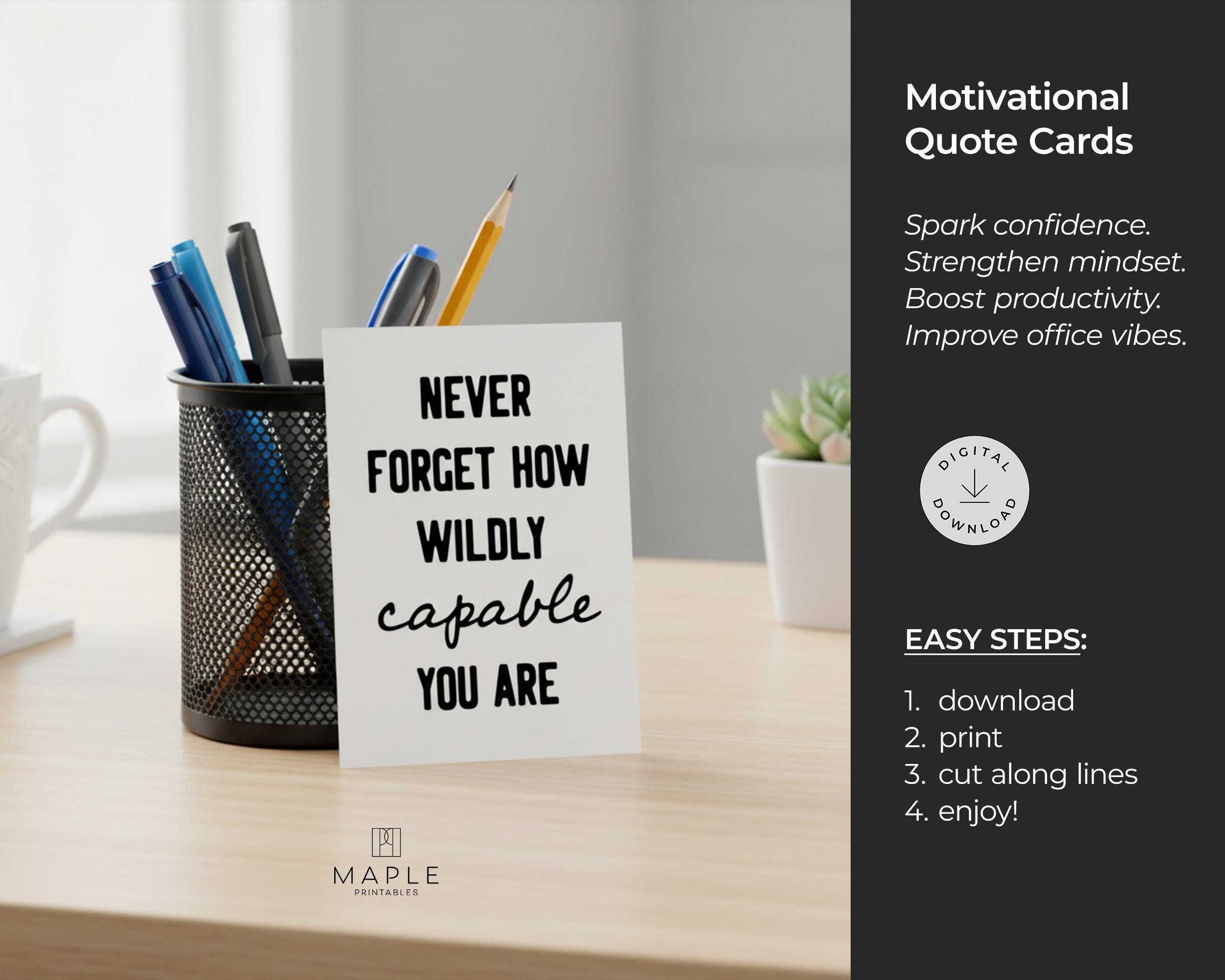 200 Motivational Mini Quote Cards: Office Desk Inspiration, Team ...