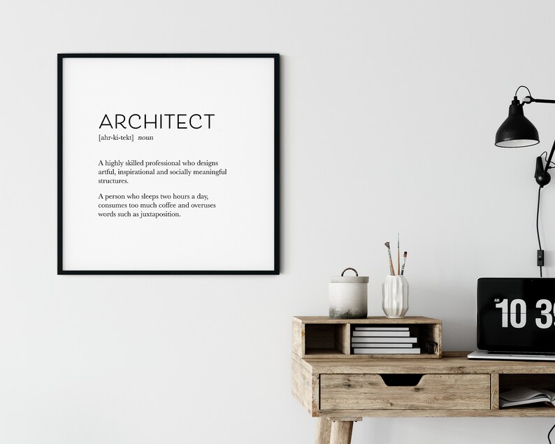 Architect Definition Print Architect Gift Ideas Architect Etsy