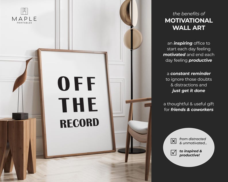 Journalism Art, Downloadable Prints, Journalist Gift, Reporter Print, Newspaper Quote, Printable Wall Art, Minimalist Poster, Off The Record image 4