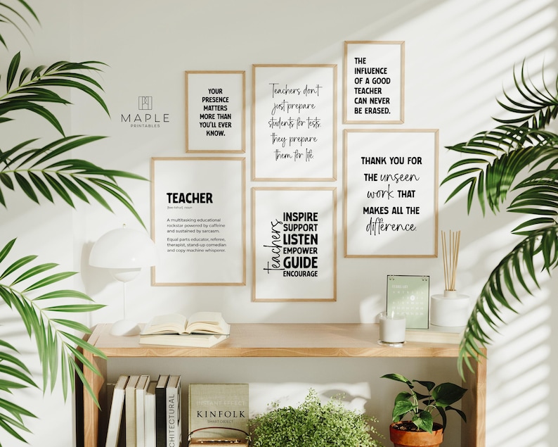 Inspirational Teacher Lounge Decor, Set of 10 Teacher Appreciation ...