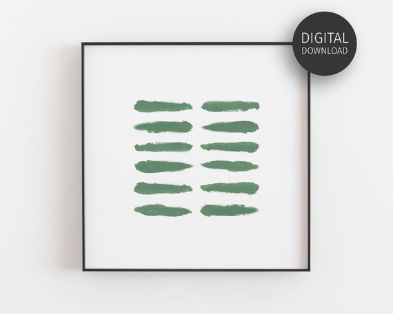 Dark Green Wall Art, Green Watercolor Print, Emerald Green Art, Abstract Poster, Printable Wall Art, Green Modern Art, Downloadable Prints