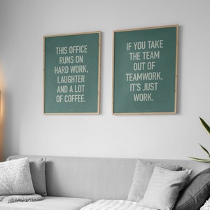 Office Wall Art, Set of 6 PRINTABLES, Motivational Prints, Teamwork ...