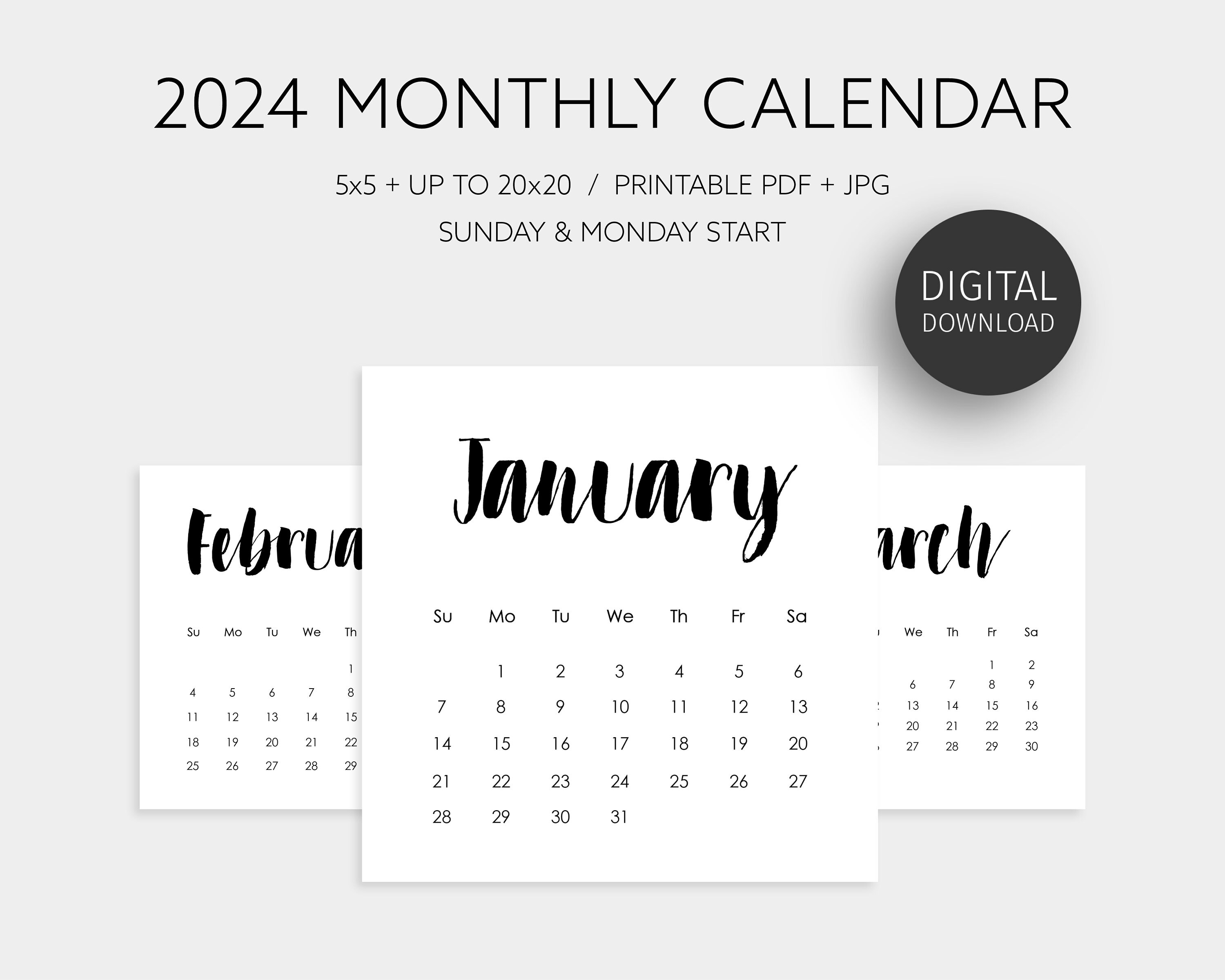 Calendar Large Squares - Etsy