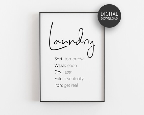Laundry Schedule Print Laundry Room Decor Funny Laundry | Etsy