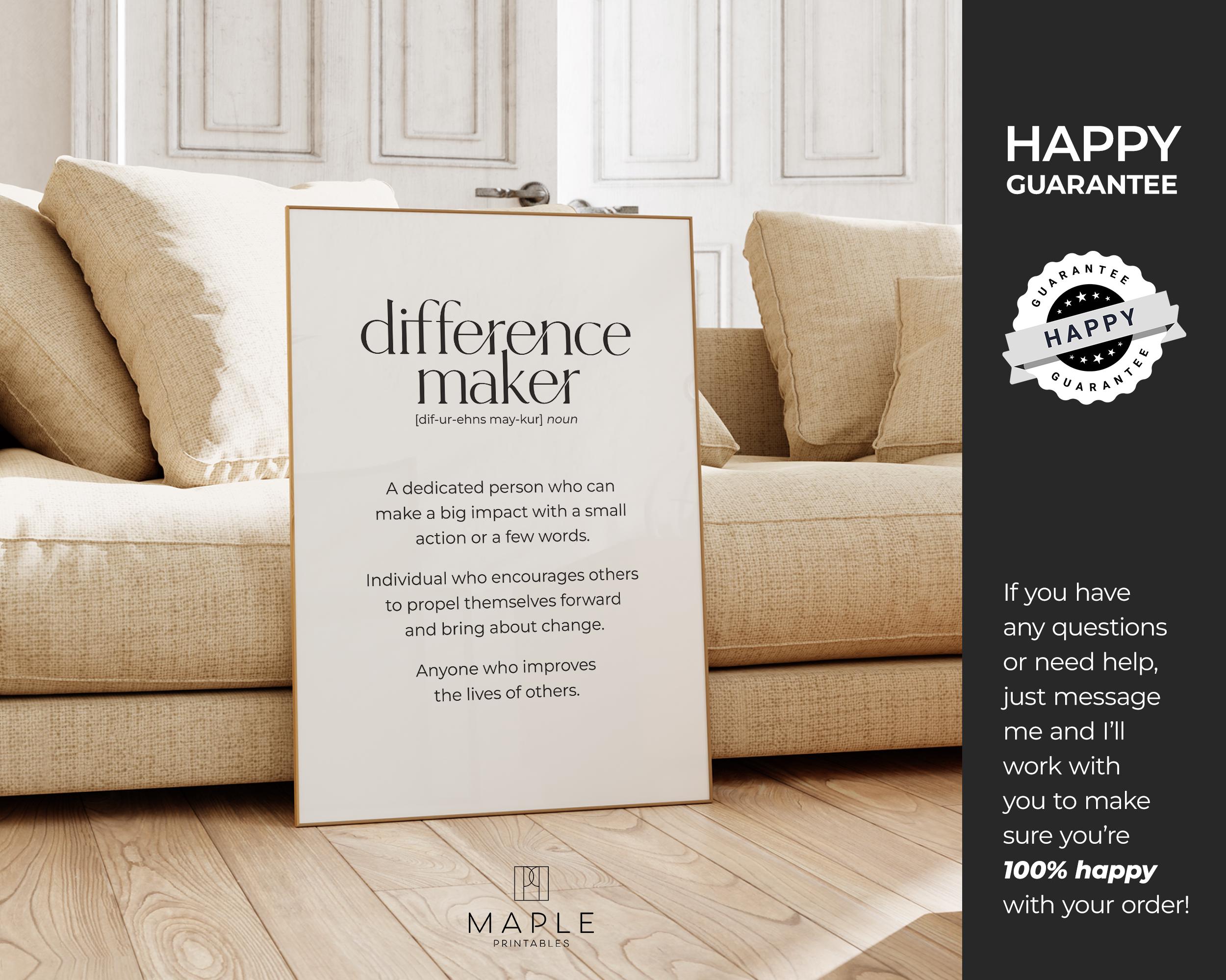 Difference Maker Printable Definition, Classroom Wall Decor, Best ...