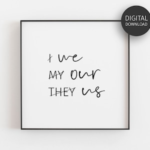 Teamwork Poster, Family Print, Downloadable Print, Inspirational Art, Classroom Decor, Minimalist Wall Art, Teamwork Printable, Office Decor