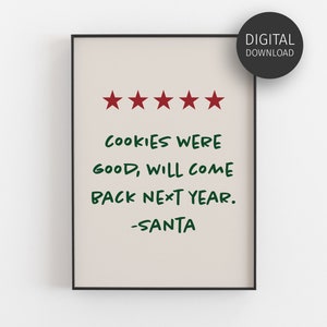 Funny Christmas Wall Art, Festive Holiday Decor, Santa Poster, Printable Wall Art, Farmhouse Christmas Decor, Holiday Print, Xmas Decoration