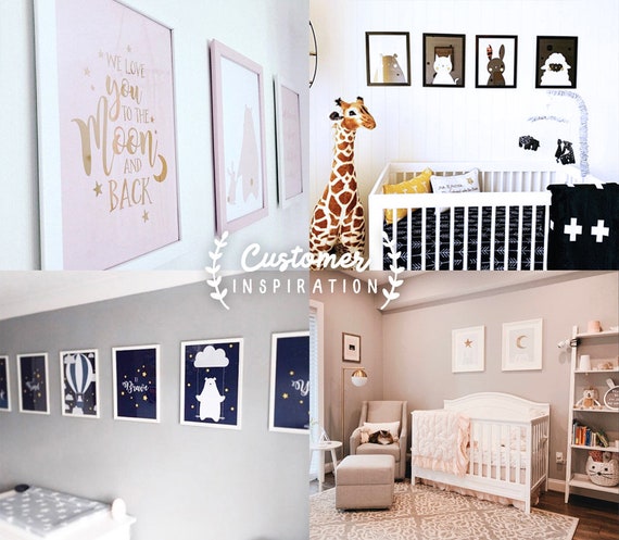 Blue Baby Nursery Art Gold Silver Rose Gold Foil Print Bear Poster Kids Prints Baby Gift Baby Room Small And Large Wall Art