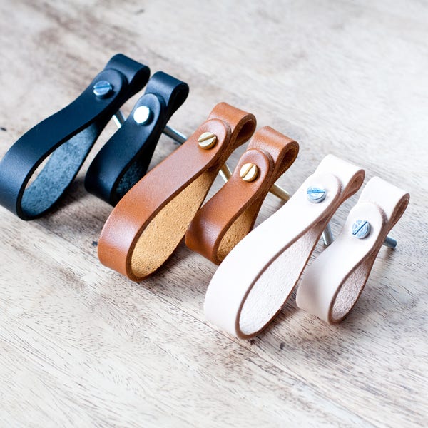 Leather Door Handles, Leather Drawer Pulls,leather door pulls, Leather Knobs, Cupboard Handles, Leather Drawer Pulls, Leather knob pulls