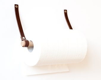 Porta rotolo di carta assorbente in pelle, dispenser da cucina a parete