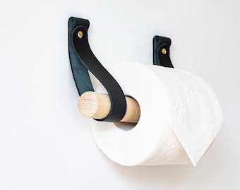 Portarotolo di carta igienica in pelle, portarotolo da parete, accessori per il bagno