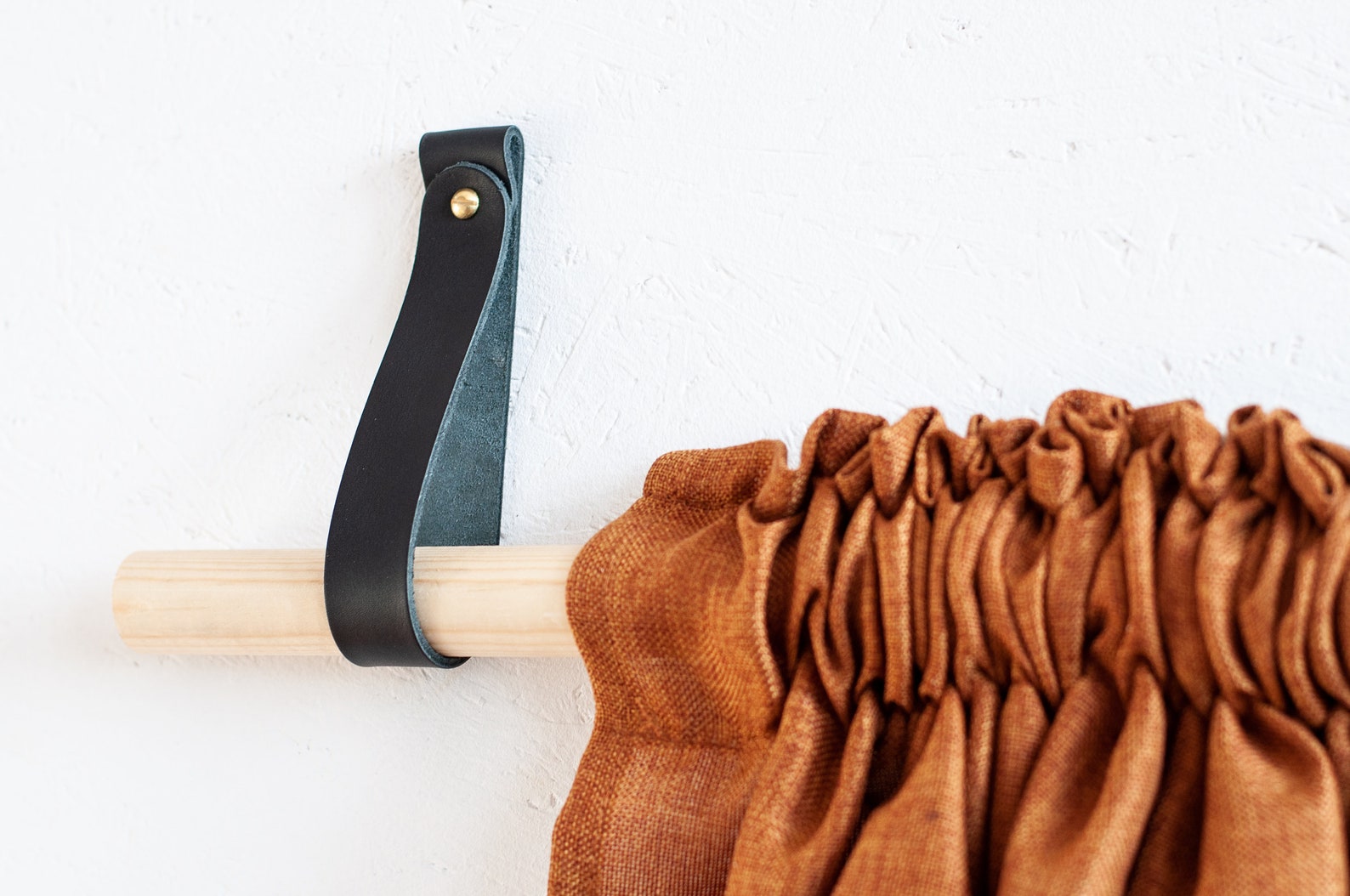 Leather Curtain Rod Holder Leather Curtain Holder Curtain - Etsy Canada