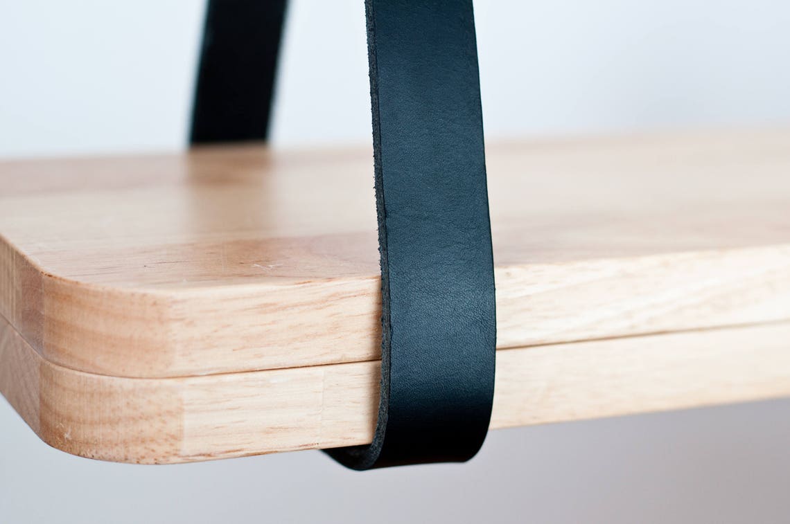 Leather Shelf Straps Hanging Shelf Straps Leather Wall Etsy