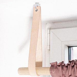 Natural Leather curtain rod holder, curtain rod holders leather, leather rod holder, leather ceiling strap, window treatment, vorhang halter
