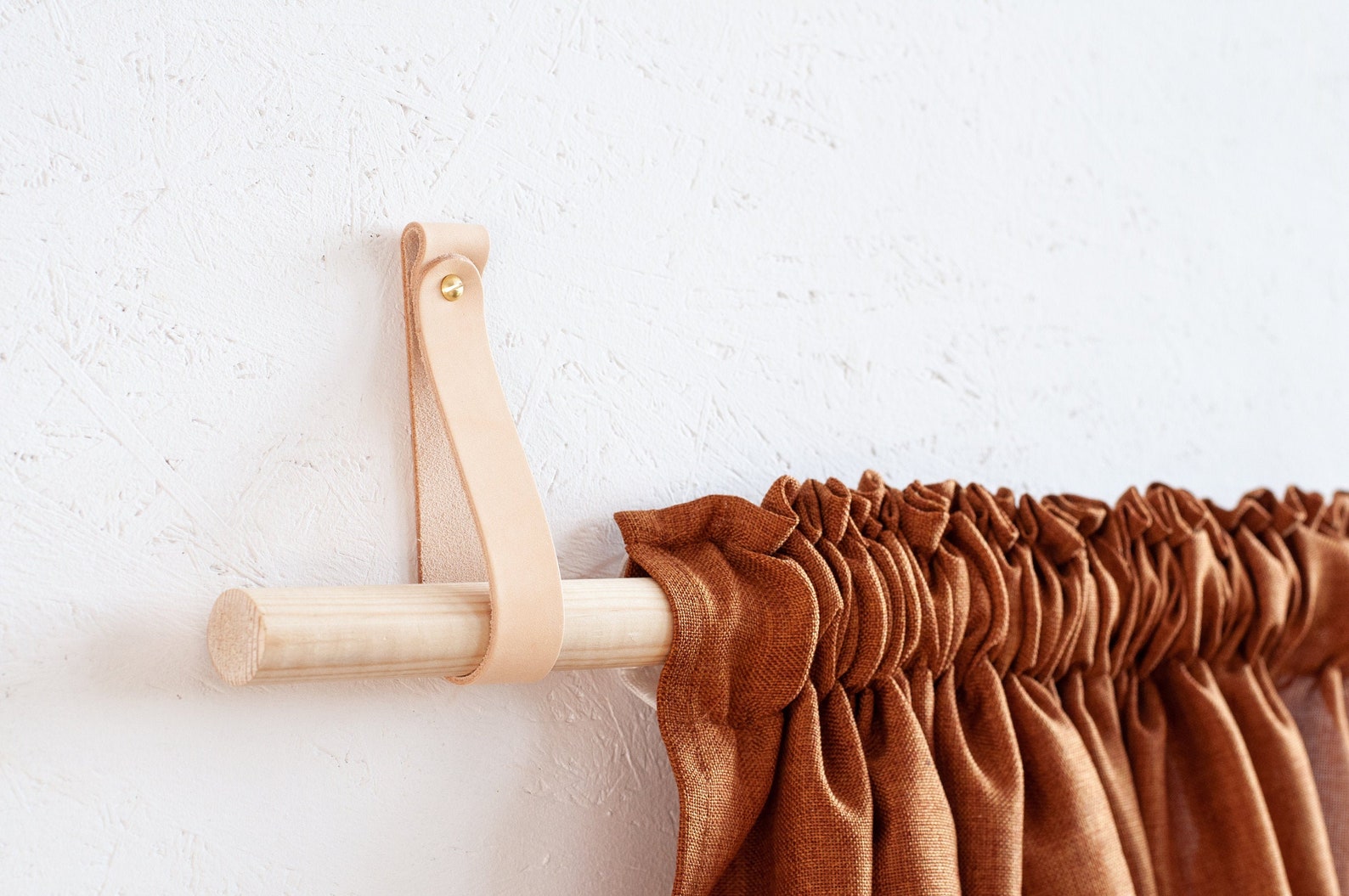 Leather Curtain Rod Holder Leather Curtain Holder Curtain - Etsy Canada