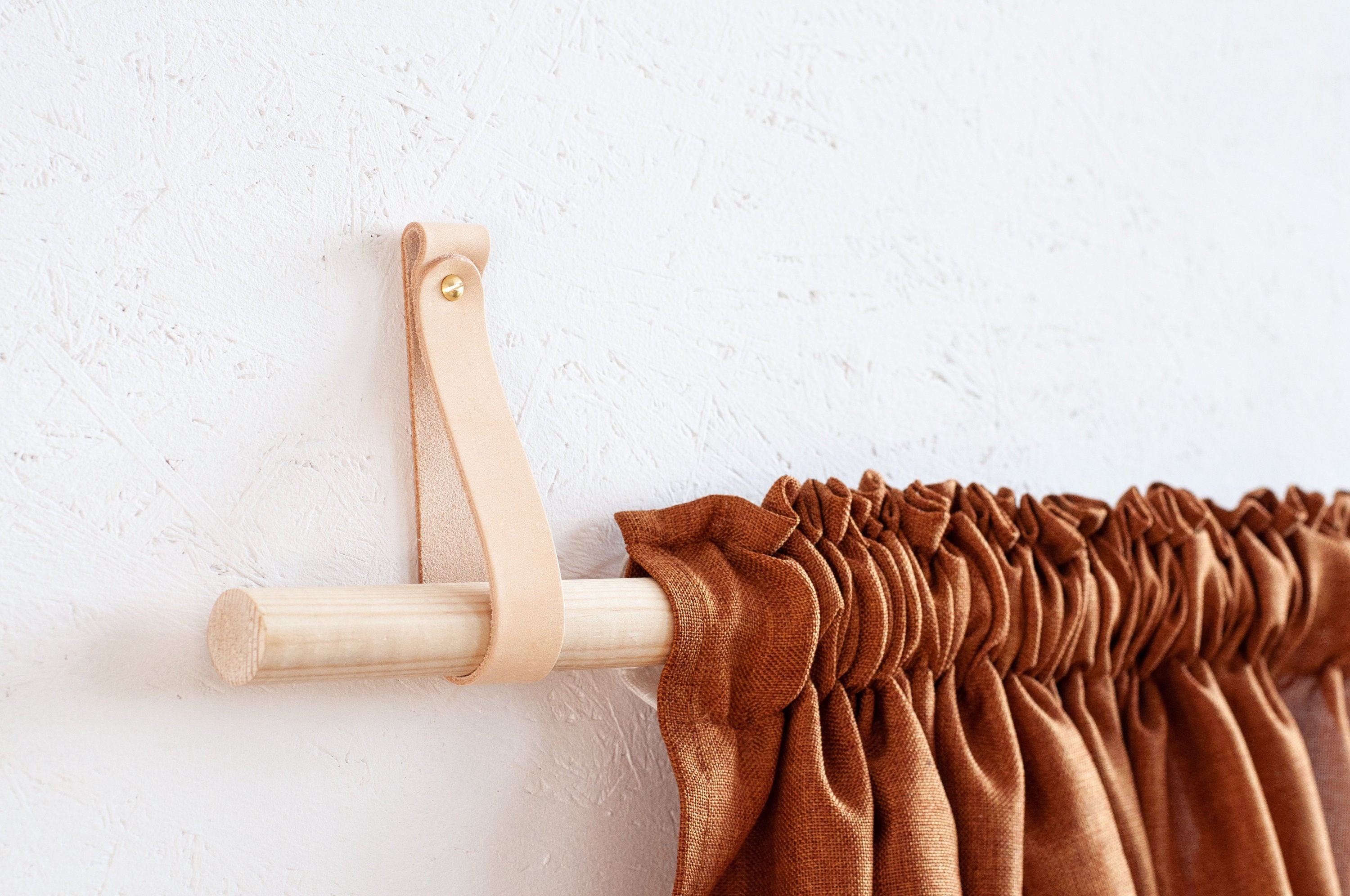 Leather Curtain Rod Holder Leather Curtain Holder Curtain Etsy Canada