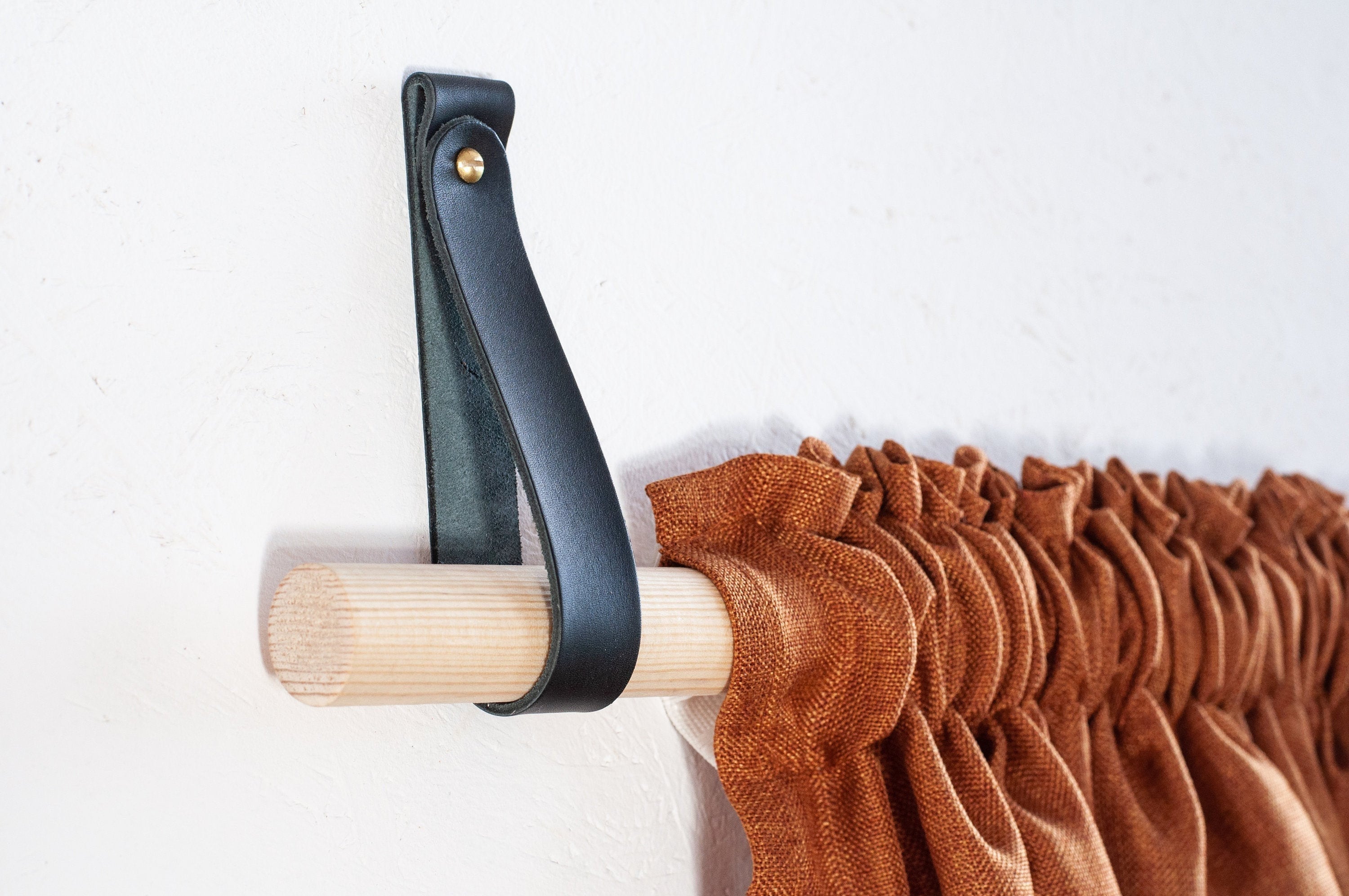 Leather Curtain Rod Holder Leather Curtain Holder Curtain Etsy Canada