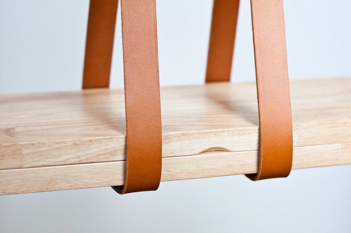 Leather Shelf Straps Hanging Shelf Straps Leather Wall Etsy