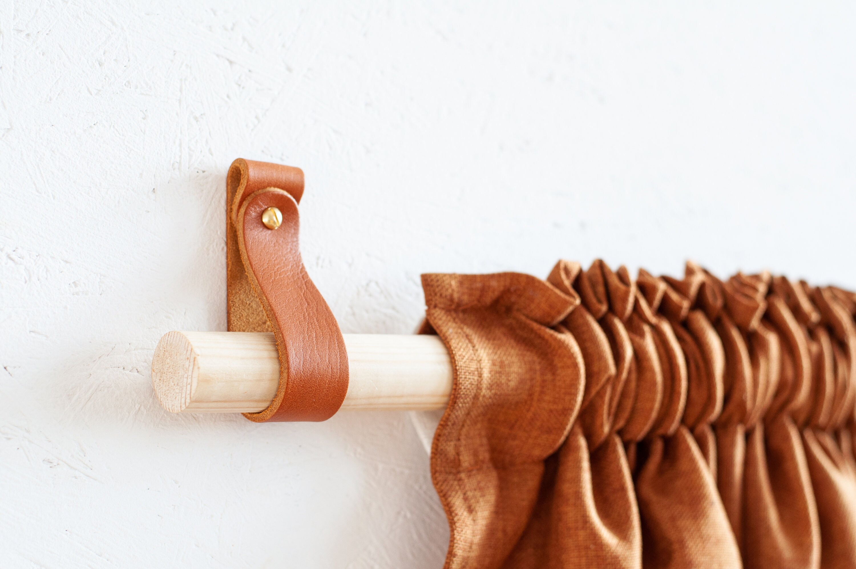 Leather Curtain Rod Holder Leather Curtain Holder Curtain - Etsy Canada