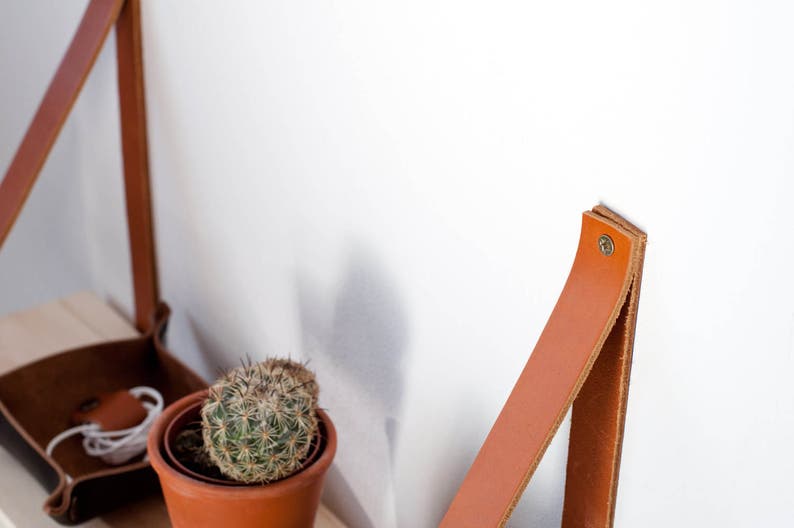 Leather Shelf Straps Hanging Shelf Straps Leather Wall - Etsy